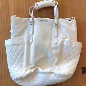 Authentic Jimmy Choo white leather bag